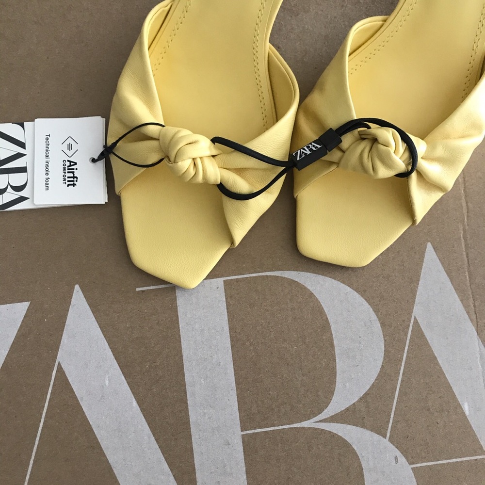 𝗡𝗪𝗧 𝗭𝗮𝗿𝗮 • Knotted Heeled Leather Sandals
